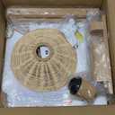 Wood Plug in Wall Sconces, Swing Arm Wall Lamp with Dimmable On Off Switch, Vintage Wall Mounted Light Fixture with Cord for Bedroom Nightstand Bedside Reading Lamp - Bulb Included (Bamboo + Natural Wood)