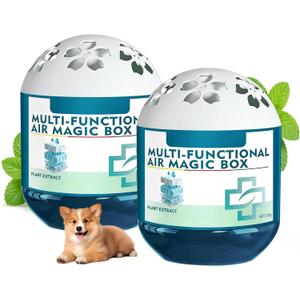 2Pcs Indoor Air Purification Dust Removal Magic Box,Multi-Functional Air Magic Box,Automatic Dust Collection Air Box for Home,Odor Eliminator Air Freshener,Automatic Air Essence Box for Home,Bathroom