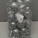 Ouddy Decor 36 Pcs Clear Christmas Ball Ornaments, 2.36" Shatterproof Silver Plastic Christmas Ornaments Set Decorative Hanging Transparent Baubles for Xmas Tree Holiday Party Decor, Silver