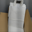 RACETOP White Paper Bags with Handles Bulk,8"x4.5"x10.8" 50Pcs,Kraft Paper Bags Party Favor Bags Shopping Bags Kraft Bags White Paper Gift Bags with Handles Bulk (1 Count (Pack of 100))