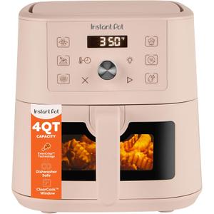 Instant Pot 4Qt VORTEX 6-in-1 Mini Air Fryer, Custom Program Options, Air Fry, Broil, Roast, Dehydrate, Bake, Reheat, Rosewater, 4 Quarts