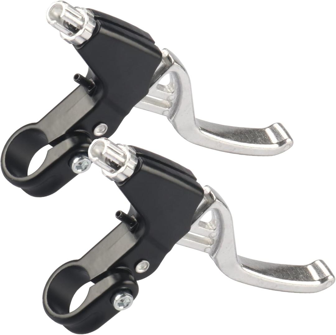 Gashwer Universal 2.2cm Bike Brake Levers Aluminum Alloy V-Brake Handlebar Bicycle Brake Handle for Most Bicycle, Mountain Bike, Road Bike 1 Pair (Silver)