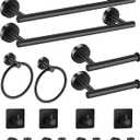 Bathroom Accessories Set 14 Pieces, Matte Black Bathroom Hardware Set Includes 24 inch Towel Bar, Towel Racks for Bathroom, Robe Towel Hooks, Toilet Paper Holder Wall Mounted
