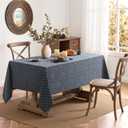 MIULEE Navy Blue Linen Table Cloth Rectangle Tablecloth Waterproof Spillproof Cross-Star Textured Table Cloth, Decorative Rustic Farmhouse Style for Dining/Party/Buffet/Wedding,60x102 Inch