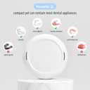 Retainer Holder with Mirror & Lanyard, Compact Night Guard Case with Vent Holes, Partial Denture Container for Purse, Portable Aligner Box Compatible with Invisalign (Black Purple)