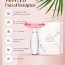 Dopsikn 7 Color Galvanic Machines - Red Light Therapy for Face and Neck, Face Massager Tool for Wrinkles, Double Chin, Vibrating Facial Massager with Thermals, White