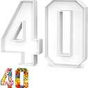 Paready 13.78'' Fillable Cardboard Number 40, Charcuterie Foam Board Number 40, Food Fillable Number Shaped Sweets Flower Candy Cupcake Container Box for 40th Anniversary Birthday Party Decoration