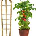 3 Pack 4 Feet U-Shape Bamboo Trellis, Natural Garden Bamboo Trellis for Climbing Plants, Vegetables, Cucumber, Tomato, Outdoor and Indoor Potted Plants