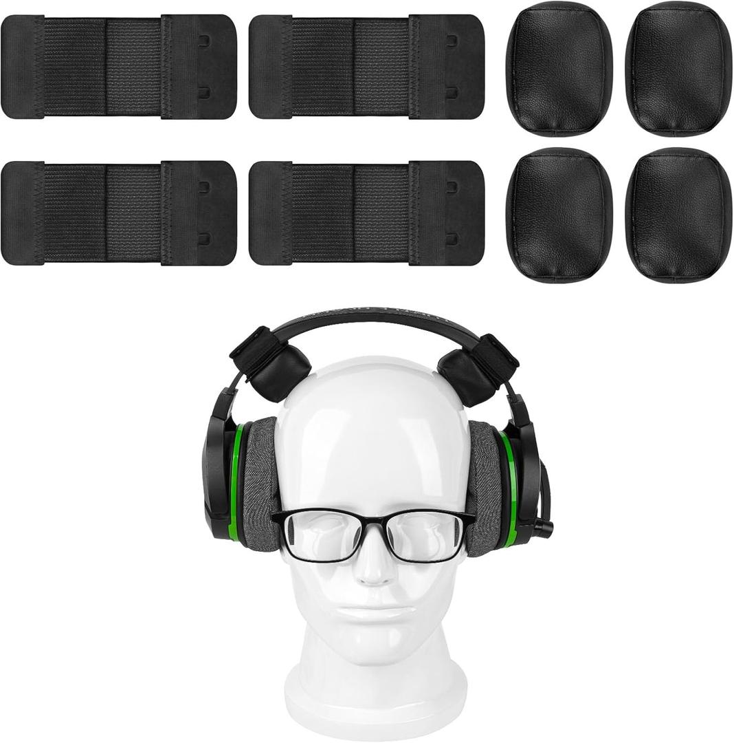 Geekria Comfort Headband Pressure Relief Pads for Tight On-Ear/Over-Ear Headphones, Memory Foam Headset Cushion Nuggets Damage Free Easy DIY Installation (4 Pack)