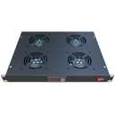 Rack Mount Fan - 4 Fans Server Cooling System - 1U 19" Rackmount Cabinet Panel w/Adjustable Temperature Control (Heat Monitor - Digital Display) Alarm Sensor (Overheat Air Flow Exhaust) Tupavco TP1701