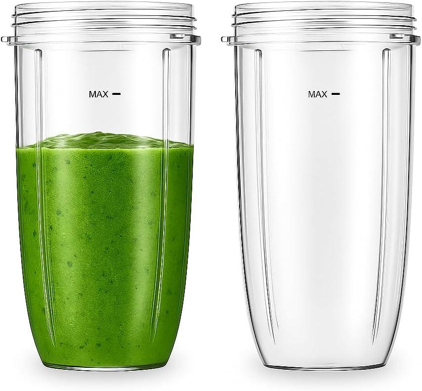 2-Pack 32 oz Replacement Blender Cups for Nutribullet 600W and 900W Compatible with NutriBullet Extractor Blades