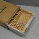 BAMEOS Expandable Silverware Drawer Organizer with Removable Knife Blocks, Bamboo Kitchen Utensil Holder from 21" to 36", Large Cutlery Tray with Divider for Forks, Spoons, Knives