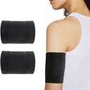 2Pcs Diabetic Sensor Armband, Diabetes Arm Band for Insulin Pod Monitoring Systems - Omnipod Dexcom Freestyle Libre, Protects Insulin Pod During Sports, Replace Adhesive Patches Tape (Black, M)