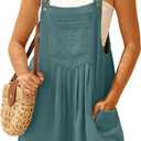GRECERELLE Jumpsuits For Women Summer Short Overalls Casual Sleeveless Adjustable Loose Women's Rompers with Pockets 2026 (X-Large, Gray Blue)
