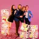 Sinmoe 8 Pcs 2026 Prom Graduation Boxes Decoration Photo Booth Border Lighting 12'' Column Standup with 2026 Prom Letters Graduation Props Backdrop Decor for Party Supplies(Pink)
