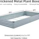 Meberam 2 Pack 6x3x1FT Galvanized Raised Garden Beds Kit Outdoor Metal Gardening Planter Box for Vegetable Elevated Flower Herbs,Gray