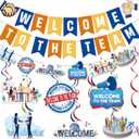 Welcome To The Team Banner and Hanging Swirls, Welcome Banner, Welcome Decorations for New Employee Coworker Teacher Colleague Staff Team Member Office Party