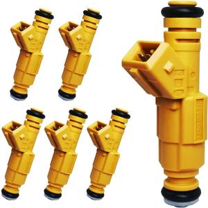 Upgraded 4 Holes Fuel Injectors Fits For Jeep: Wrangler 1991-1998, Cherokee 1989-1998, Grand Cherokee 1993-1998, Comanche 1987-1992, V6 4.0L, OEM # 0280155710, 0280155703, 0280155700(6 Pcs)