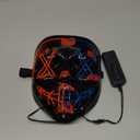 Halloween LED Purge Mask, 2 Pack Scary Masks, Glow Halloween Mask Light Up with 3 Lighting Modes for Men Women Adult on Halloween Costume Party, aldult, Black