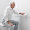 16 Inch Angled Shower Grab Bar White, Munzong 2 Pack Anti Slip Bathroom Grab Bar, Knurled Bathroom Balance Bar,Safety Hand Rail Support Handicap Elderly Injury Senior Assist Bath Handle-1.25 Tube