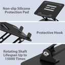Adjustable Laptop Stand for Desk, Metal Foldable Laptop Riser Holder, Portable Desktop Book Stands, Ventilated Cooling Computer Notebook Stand Compatible with 10-15.6 Laptops