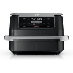 Ninja Foodi Air Fryer | 6-in-1 with 7-QT MegaZone & Basket Divider for Large Proteins & Full Meals | Cook 2 Foods at Once | 450 F | Air Fry, Roast, Broil, Dehydrate, Keep Warm & Bake | Black | DZ071