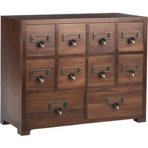 DELLMAO Traditional Solid Wood Small Chinese Medicine Cabinet Vintage Great Storage Apothecary Drawer Herbal Jewelry Box