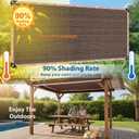 90% Sun Shade Cloth with Grommets, 8 x 20 FT Pergola Shade Cover Canopy, Mesh Tarp Sun Screens for Patio, Outdoor, Garden, Backyard, Mocha