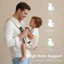 AUYEAZGO Toddler Carrier, Baby Sling Carrier - Premium Cotton, Large Seat & Back Support, with Large Pocket, One Size Fits Most, Ideal for 6-48 Months (16-44 lbs), Houndstooth, Medium