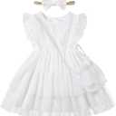 Baby Girl Flower Dress Summer Toddler Dresses Princess Birthday Wedding Party Tulle Dress for Girls 2-3T