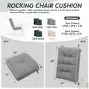 YZ HOME Rocking Chair Cushion, Set of Thicken Seat & Back Chair Cushions with Memory Foam, Non-Slip Chair Pad with Ties for for Indoor&Outdoor Rocker, Light Grey, 22x17x5/17x17x5