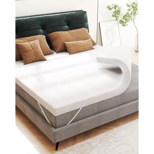 Ferlizer Mattress Topper, Memory Foam Mattress Topper with Ultra Soft Cover & Corner Straps, CertiPUR-US Certified