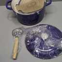 Enameled Cast Iron Dutch Oven Pot with Lid, for Bread Baking, Round Bread Oven- include Sourdough Bread Baking Supplies Set, 6QT, Purple