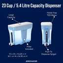 ZeroWater 23-Cup Dispenser Ready-Pour 5-Stage Water Filter with 0 TDS Water Filter IAPMO Certified to Reduce Lead, Chromium, and PFOA/PFOS