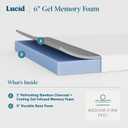 Lucid 6 Inch Memory Foam Mattress Low Profile Medium Firm Feel - Infused with Bamboo Charcoal and Gel - Bed in a Box - Temperature Regulating - Breathable - Full Size