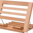 MEEDEN Book Stand with Page Holder Clips, Cookbook Holders for Reading Hands Free, Adjustable Foldable Solid Beechwood MacBook Stand for Laptop Textbook Bible File Documents - 13.39" x 9.25"