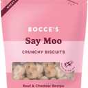 Bocce's Bakery Oven Baked Say Moo Treats for Dogs, Everyday Wheat-Free Dog Treats, Made with Real Ingredients, Baked in The USA, All-Natural Beef & Cheddar Biscuits, 5 oz (5 Ounce (Pack of 1)) (Best By: 06/12/2026)