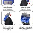 Animal Stainless Steel Attachment 8 Colors Guide Comb Set from 1/8 Inch to 1 Inch(3-25mm),Compatible with Andis, Oster A5, Wahl KM10 Series Clipper Detachable Blade(Only fit for 15# 10# 30# blade)