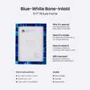 Handicrafts Home 5x7 Blue White Picture Frame, Handmade Frame For Boho Chic Home Decor, Coastal Desk & Wall Decor, Tabletop, Ideal for Living Room, Office Family Photos, Wedding & Gift