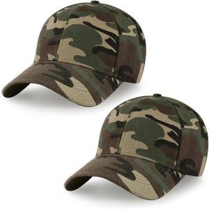 2-Pack Classic Structured Baseball Cap Adjustable Snapback Multipack Ball Caps for Custom Embroidery Running Workouts Outdoor (Green)