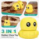 Interactive Dog Toys Bully Stick Holder,Treat-Dispensing & Squeaky Dog Chew Toys to Keep Them Busy Multifunctional Natural Rubber (Yellow)