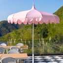 7Ft Patio Pagoda Umbrella, UV Protect Pool Umbrellas with Heavy Duty Pole, Outdoor Umbrellas for Patio, Curved-shaped Umbrella Ribs, Carry Bag