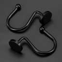 ZESLMG Shower Curtain Hooks, Black Shower Curtain Rings Rustproof Metal Round Decorative Shower Hooks Rings for Bathroom Shower Rods Curtains, Set of 12 Heavy Duty Solid Hooks