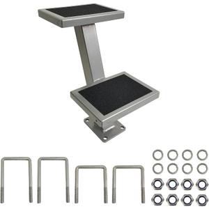 Universal 2 Double Steps Boat Trailer Ladder Boarding Step Fit for Trailer Tongue up to 3" x 4"