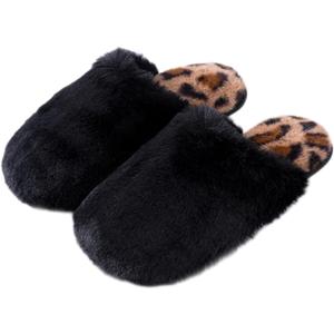 Women's Cozy Plush Furry Close Toe Slipper with Comfort Non Slip Outsole