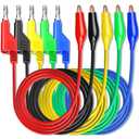 Goupchn Stackabe Banana Plug to Alligator Clips Test Leads 5 Colors Soft Flexible Electrical Wire Cables for Multimeter Electrical Testing 500V/5A