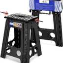 ACKO Folding Step Stool Foldable 17.5 Inch 400 lbs Capacity, Plastic Stools for Adults and Kids, Collapsible Stools for Kitchen, Stepping Stool with Handle (Black)