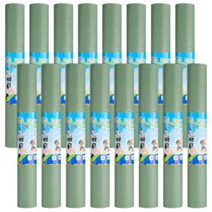 Funtery 3 mm Thin Yoga Mats Bulk, 68 x 24 Inches Lightweight PVC Exercise Mats Non Slip Workout Fitness Pads for Yoga Pilates Stretching Classes Gym Home Studio(Matcha Green,16 Pack)