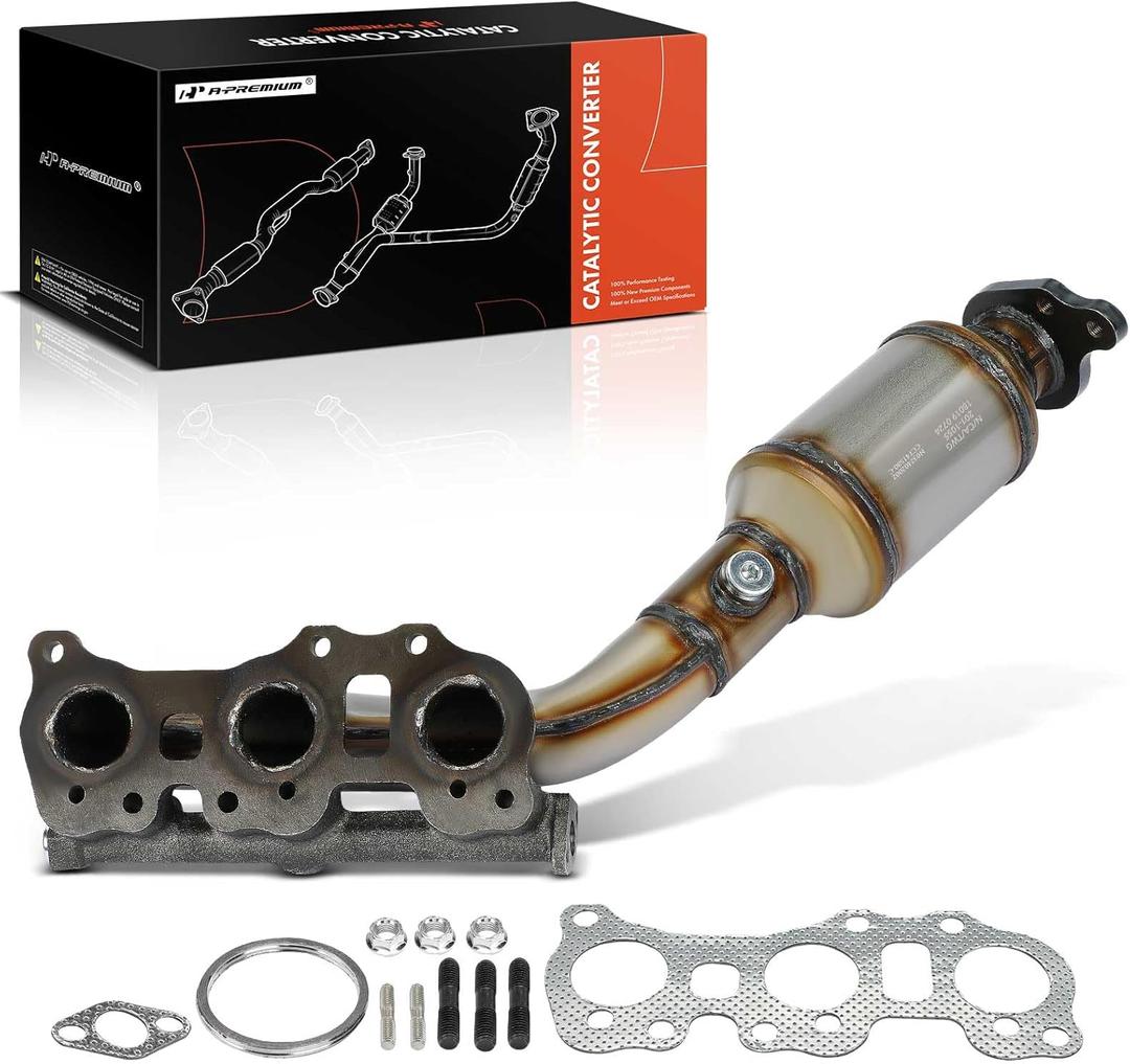 A-Premium Front Left Exhaust Manifold Converter with Gasket Kit Direct-Fit Compatible with Toyota Tacoma 2012 2013 2014 2015 4.0L, E.P.A. Compliant
