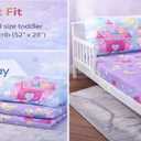 EVERYDAY KIDS Toddler Fitted Sheet and Pillowcase Set - Unicorn Dreams - Soft Breathable Microfiber Toddler Sheet Set